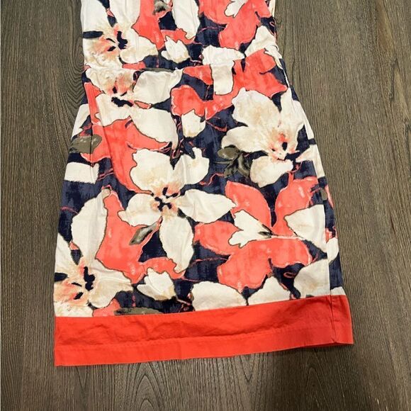 Cato Tropical Floral Cream Orange Sheath Dress Size 10 - Picture 2 of 8